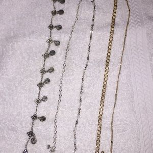 Gold/silver anklet set
